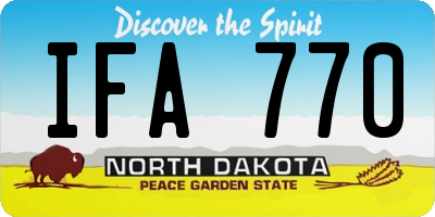 ND license plate IFA770