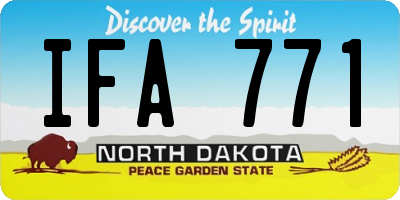 ND license plate IFA771