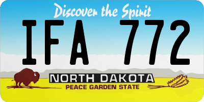 ND license plate IFA772