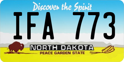 ND license plate IFA773