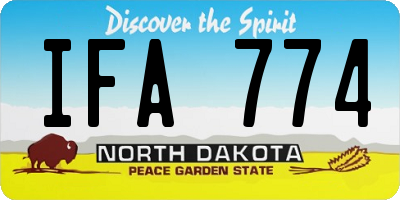 ND license plate IFA774
