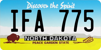 ND license plate IFA775