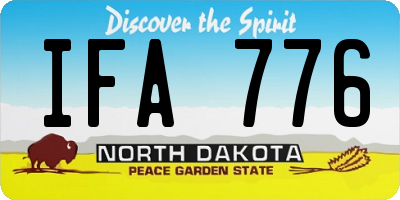 ND license plate IFA776