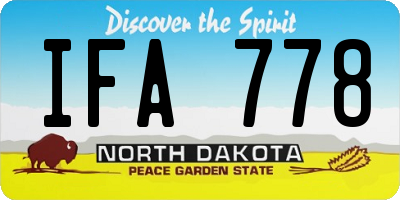 ND license plate IFA778