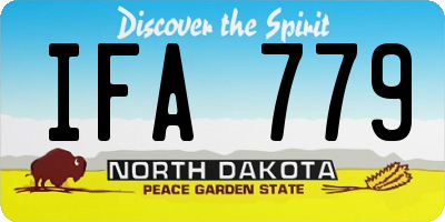 ND license plate IFA779