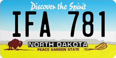 ND license plate IFA781
