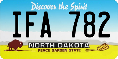 ND license plate IFA782