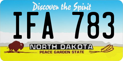 ND license plate IFA783