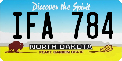 ND license plate IFA784