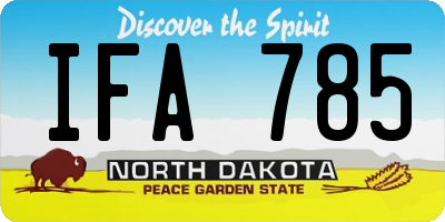 ND license plate IFA785