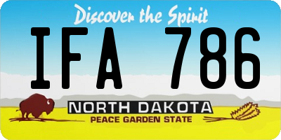 ND license plate IFA786