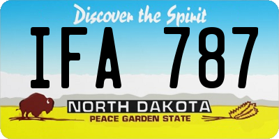 ND license plate IFA787