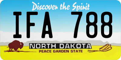 ND license plate IFA788