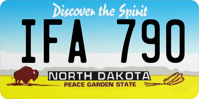 ND license plate IFA790