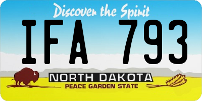 ND license plate IFA793