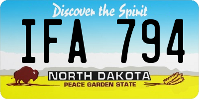 ND license plate IFA794