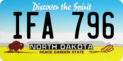 ND license plate IFA796