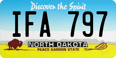 ND license plate IFA797