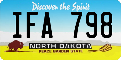 ND license plate IFA798