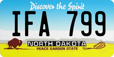 ND license plate IFA799
