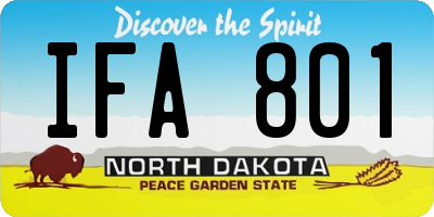 ND license plate IFA801