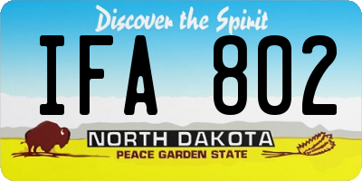 ND license plate IFA802