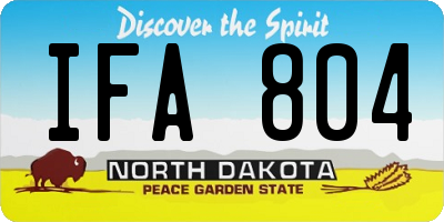 ND license plate IFA804