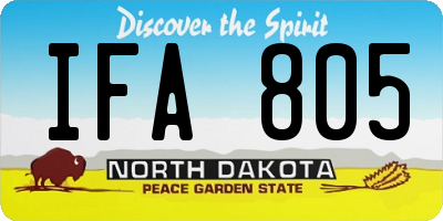 ND license plate IFA805