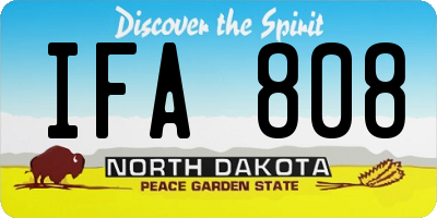 ND license plate IFA808