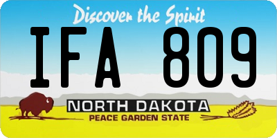 ND license plate IFA809