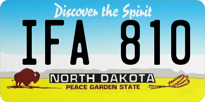 ND license plate IFA810