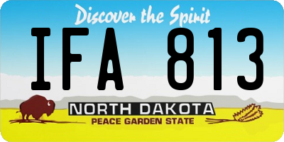 ND license plate IFA813