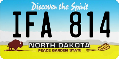 ND license plate IFA814