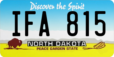 ND license plate IFA815