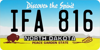ND license plate IFA816