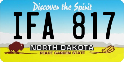 ND license plate IFA817