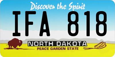 ND license plate IFA818