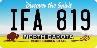 ND license plate IFA819