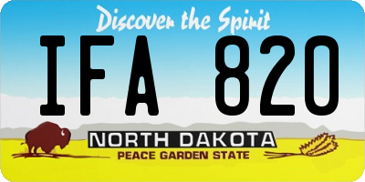 ND license plate IFA820