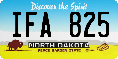 ND license plate IFA825