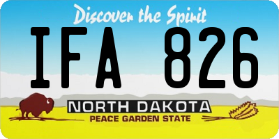 ND license plate IFA826