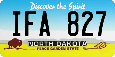 ND license plate IFA827