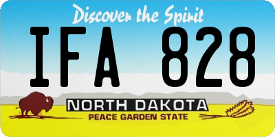 ND license plate IFA828