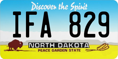 ND license plate IFA829