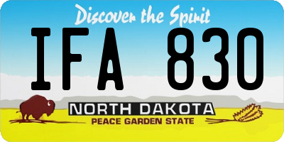 ND license plate IFA830