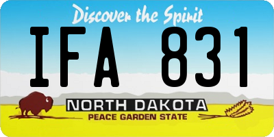 ND license plate IFA831