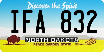 ND license plate IFA832
