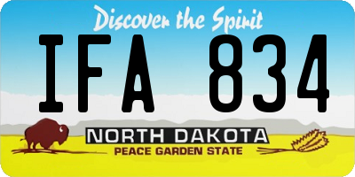ND license plate IFA834