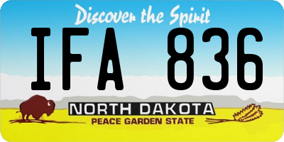 ND license plate IFA836
