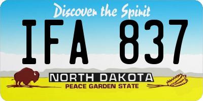 ND license plate IFA837